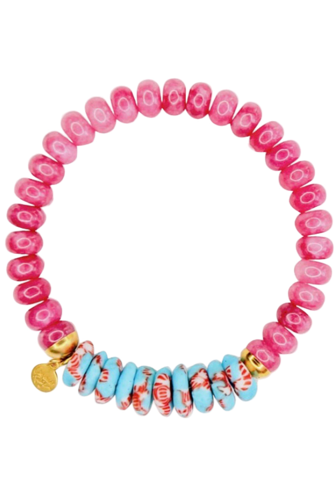 The Julep Stretch Bracelet by Catherine Page are a stunning mix of Pink Sorbet beads and multi-colored African accents creates a cheerful, eye-catching design