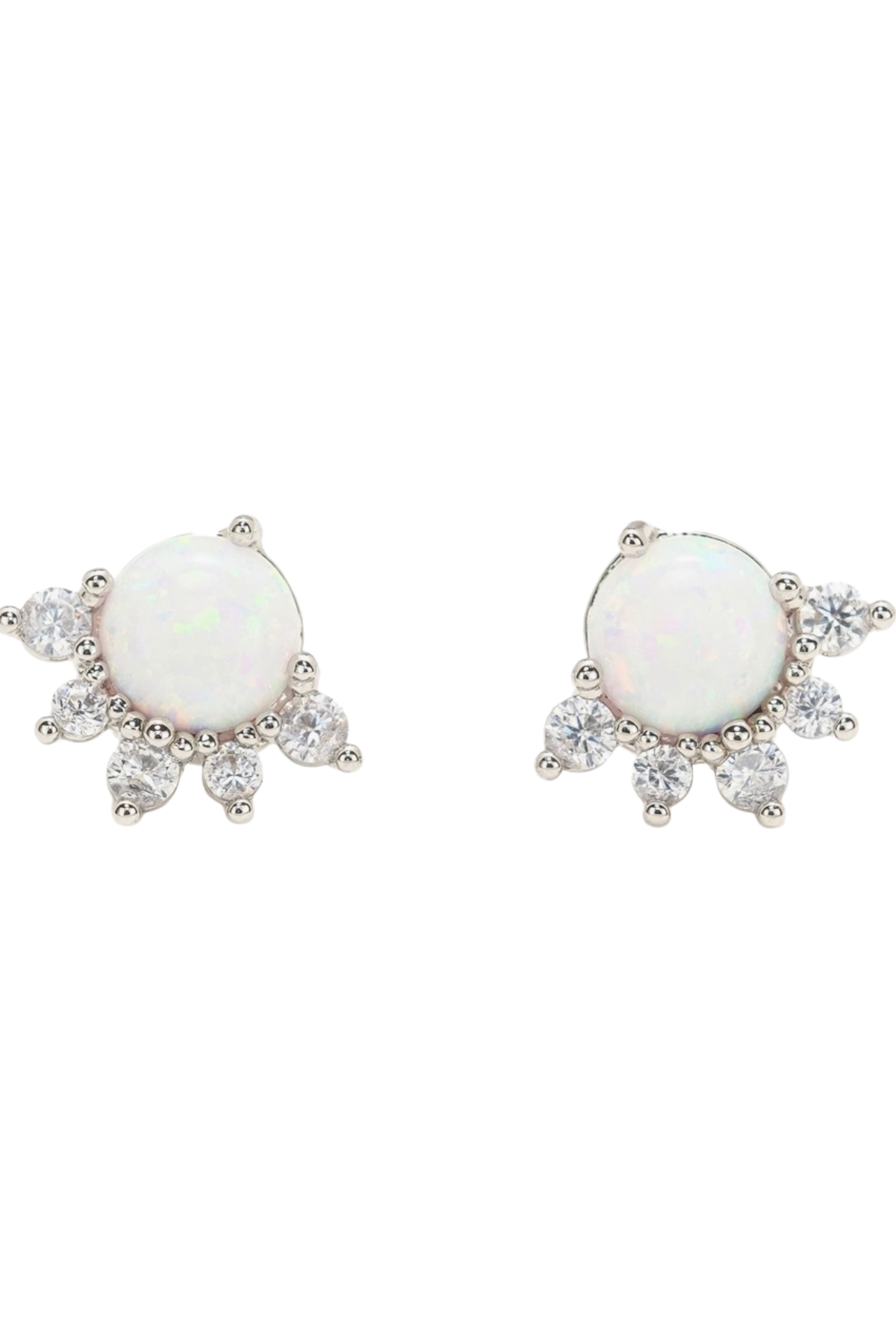 Juno Stud Earrings by Lover's Tempo in a Simulated Opal with 5 Cubic Zirconia stones