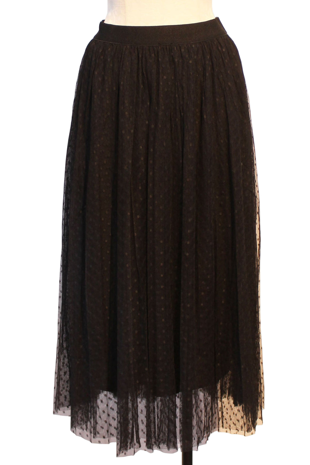 Black Polka Dot Tulle Skirt by Leo & Ugo