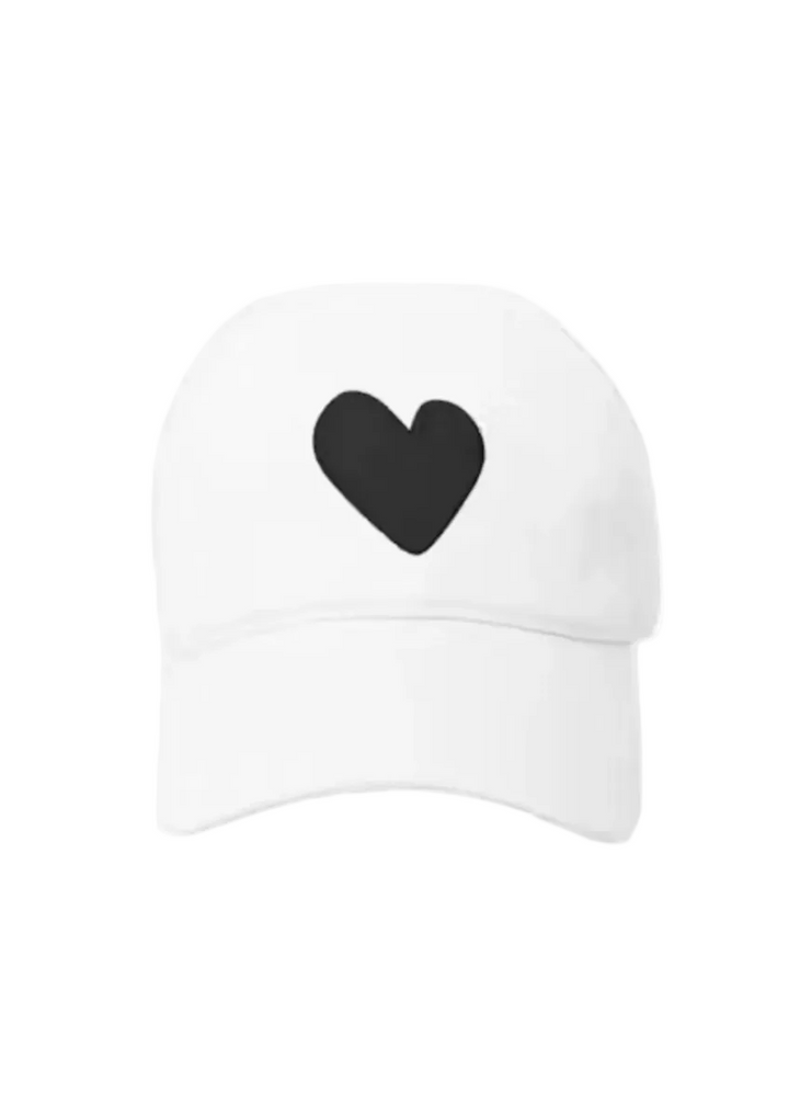 The Baseball Hat Heart Patch White Black by Kerri Rosenthal 