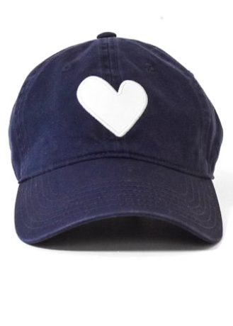  Indigo Blue KR Embroidered Heart Hat by Kerri Rosenthal 