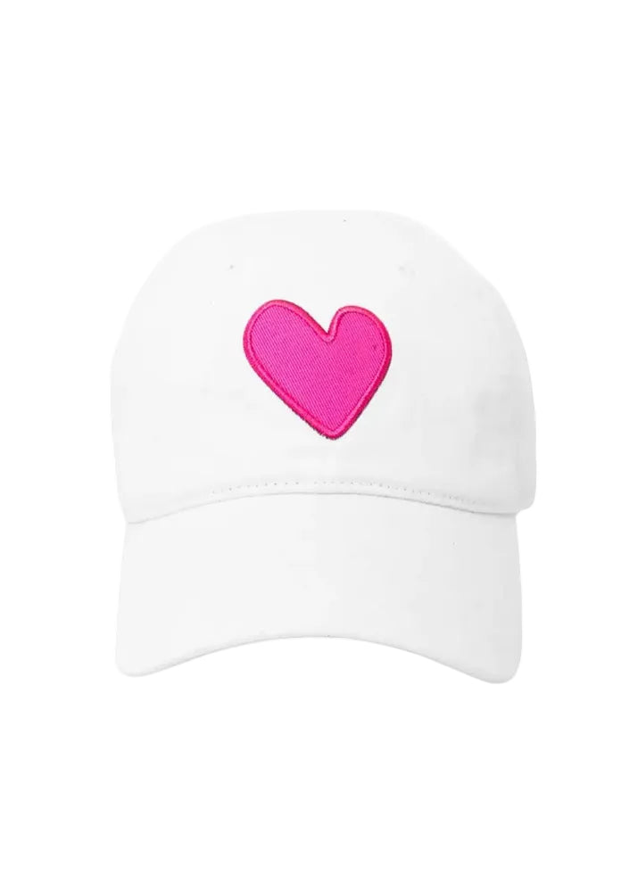 Baseball Hat by Kerri Rosenthal in White-Lt. Neon Pink