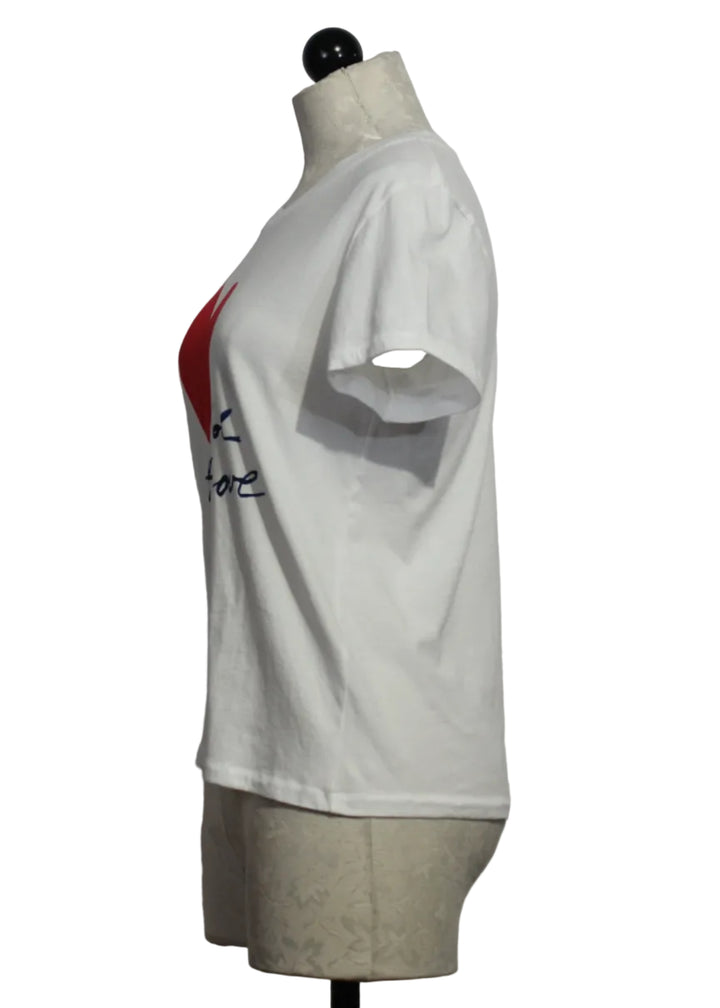 Side view of White Suke Fool for Love Tee by Kerri Rosenthal