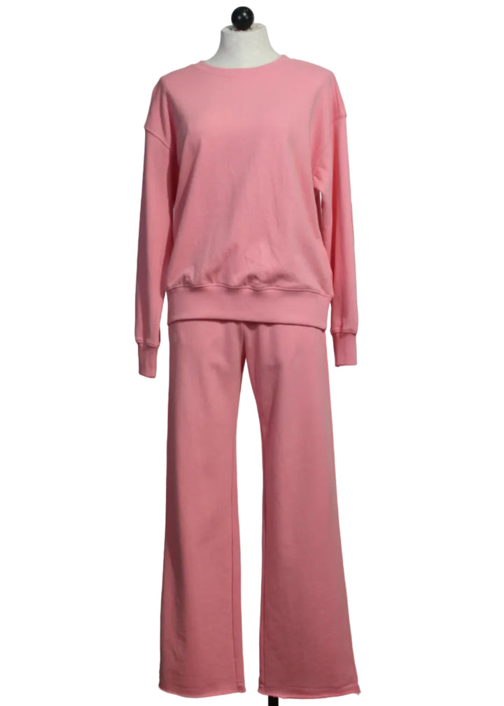 Pink Ex-Boyfriend Sweatshirt by Kerri Rosenthal paired with the matching Pink Weekend Barb Sweatpant by Kerri Rosenthal 