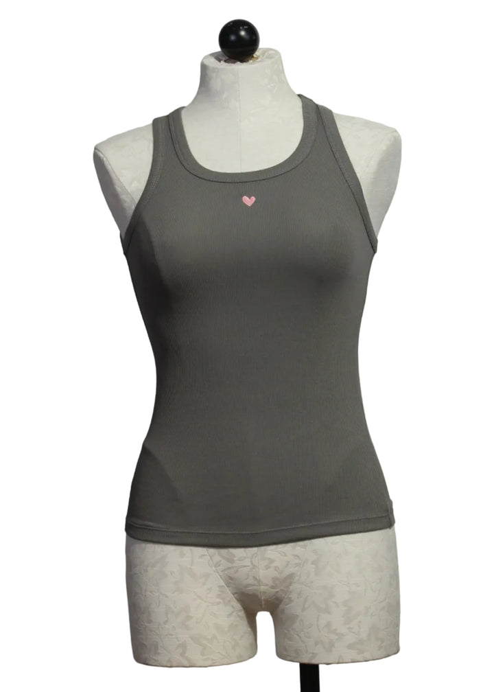 Mid Gray Cotton KR Tank by Kerri Rosenthal 