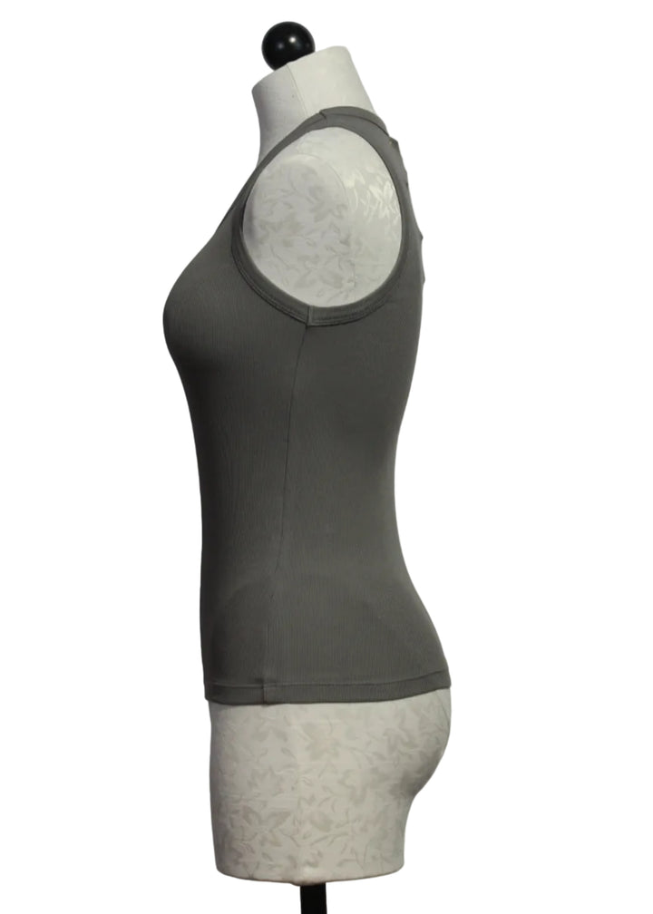 side view of Mid Gray Cotton KR Tank by Kerri Rosenthal 