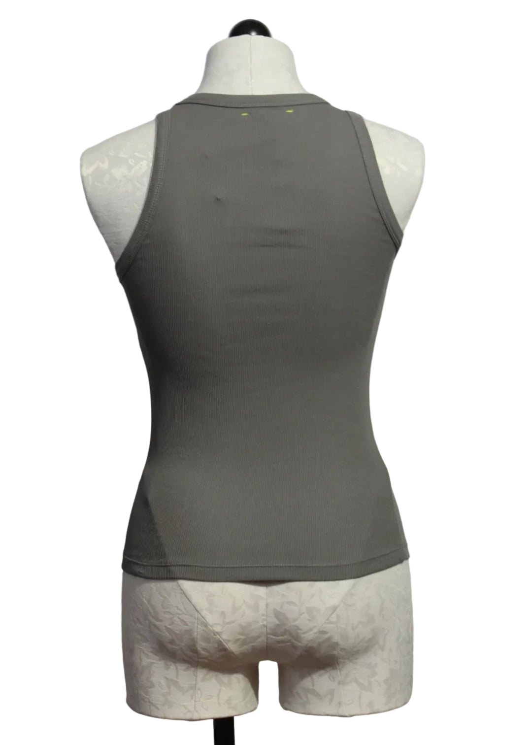 back view of Mid Gray Cotton KR Tank by Kerri Rosenthal 