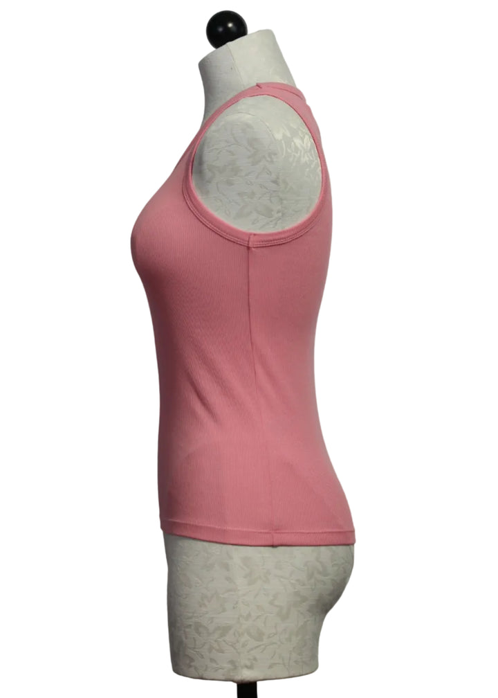 side view of Pink Cotton KR Tank by Kerri Rosenthal 