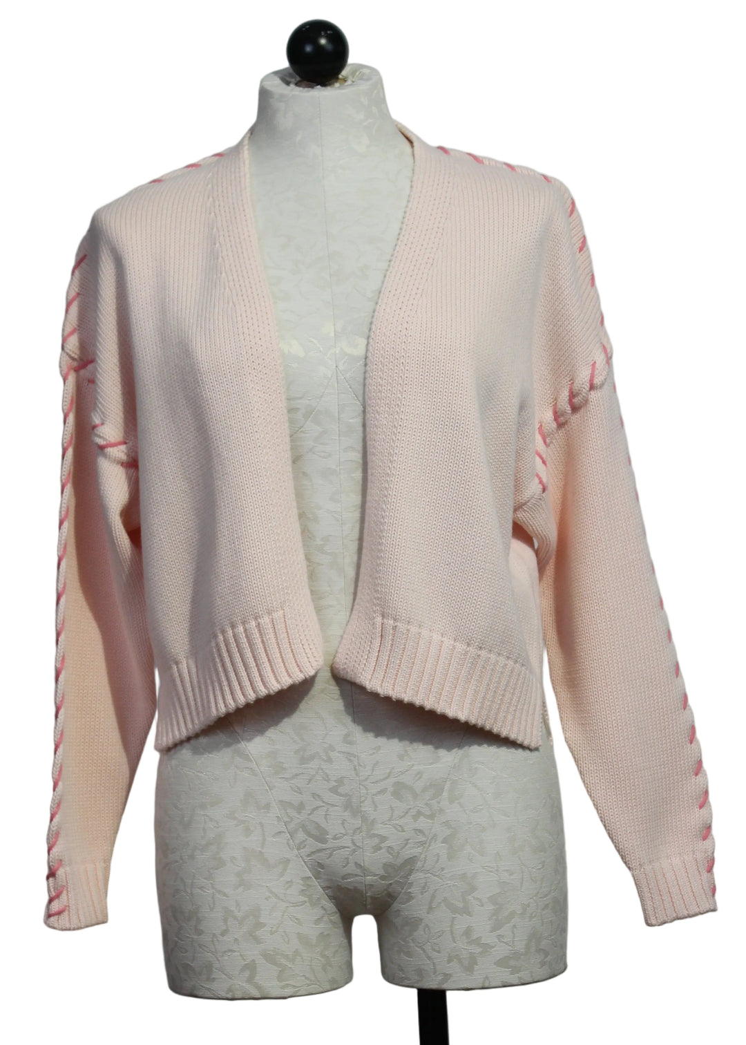 Drop Shoulder Open Front Sugar Pink Sienna Cardigan by Kerri Rosenthal