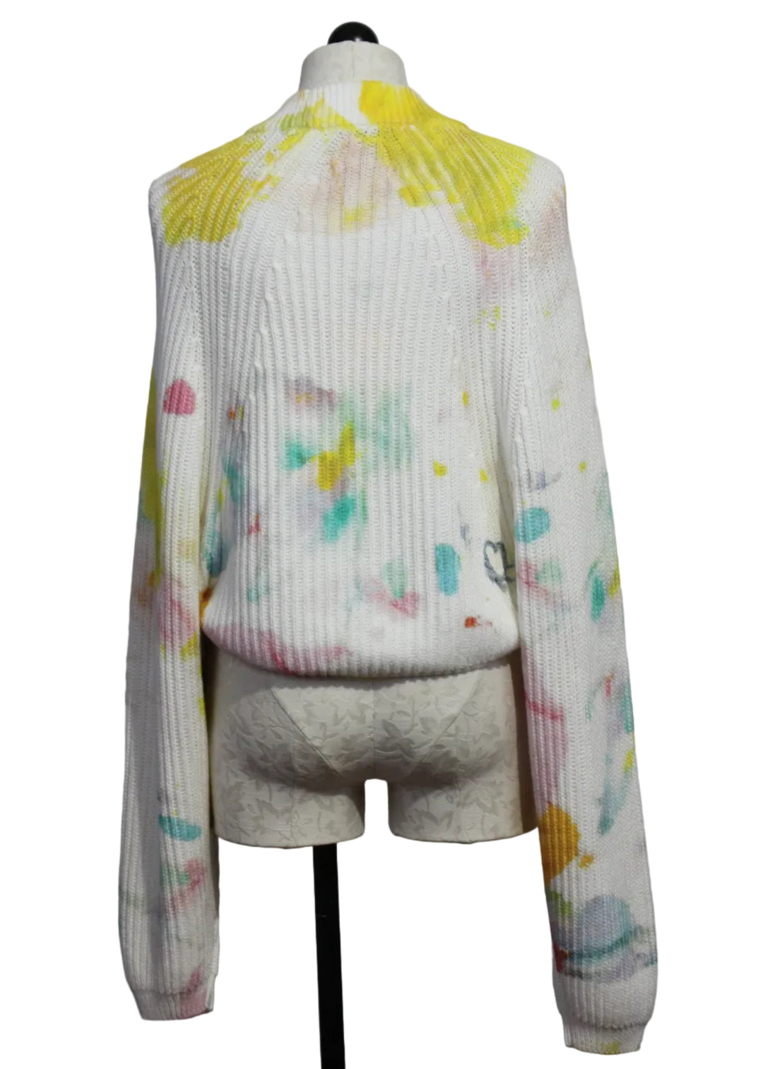 back view of Multicolored Artist Print Studio Hug Shrug by Kerri Rosenthal 