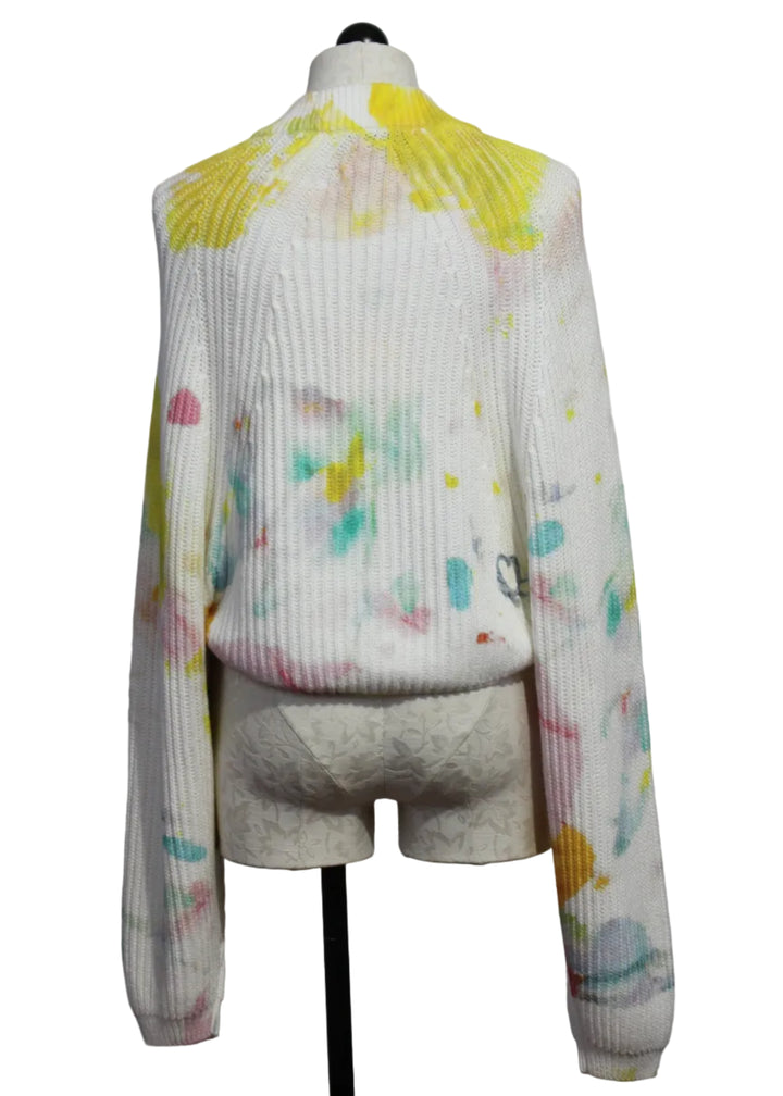 back view of Multicolored Artist Print Studio Hug Shrug by Kerri Rosenthal 