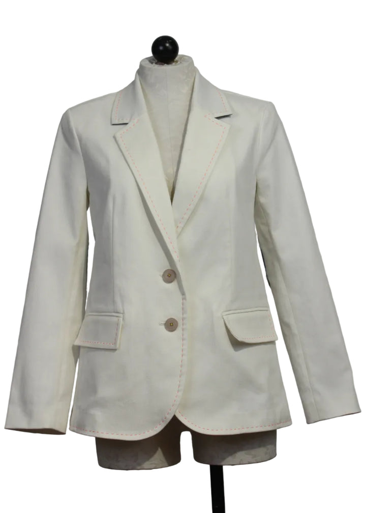 Cream colored Summer Blazer by Kerri Rosenthal 
