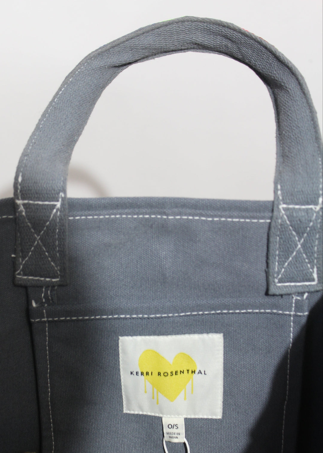 inside pocket of The Love All Over Tote by Kerri Rosenthal in French Blue