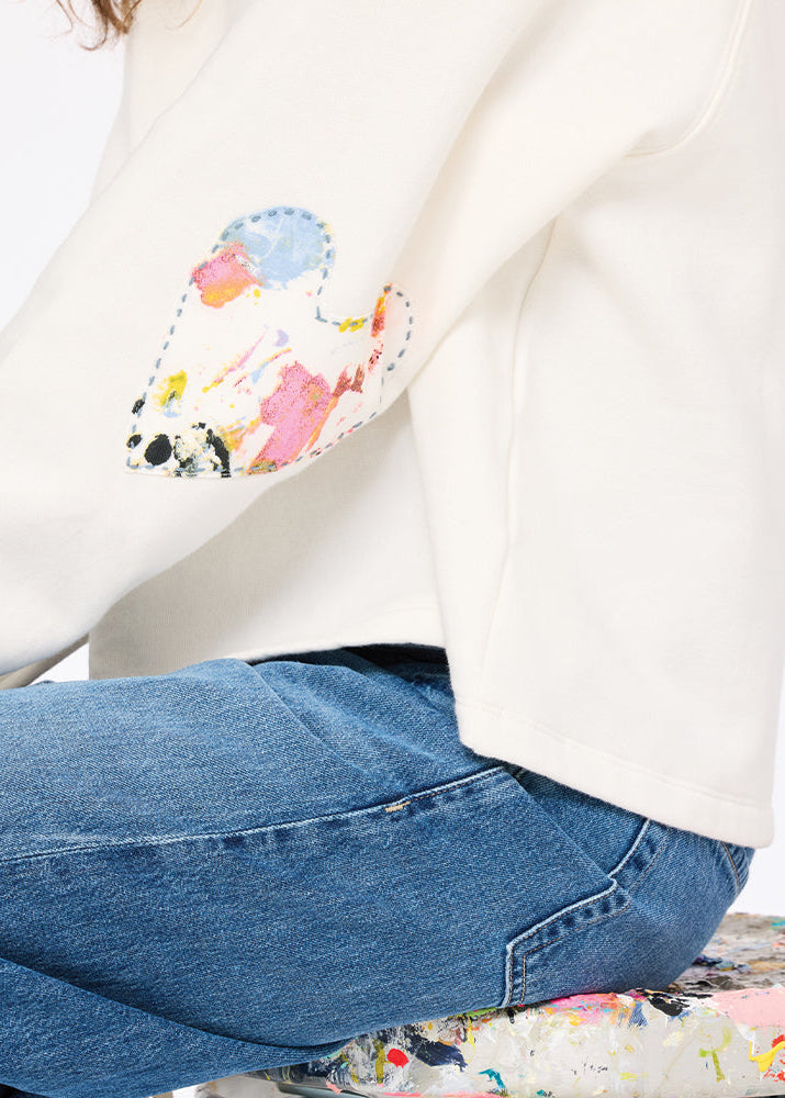 close up view of the Cloud Studio Sweatshirt by Kerri Rosenthal