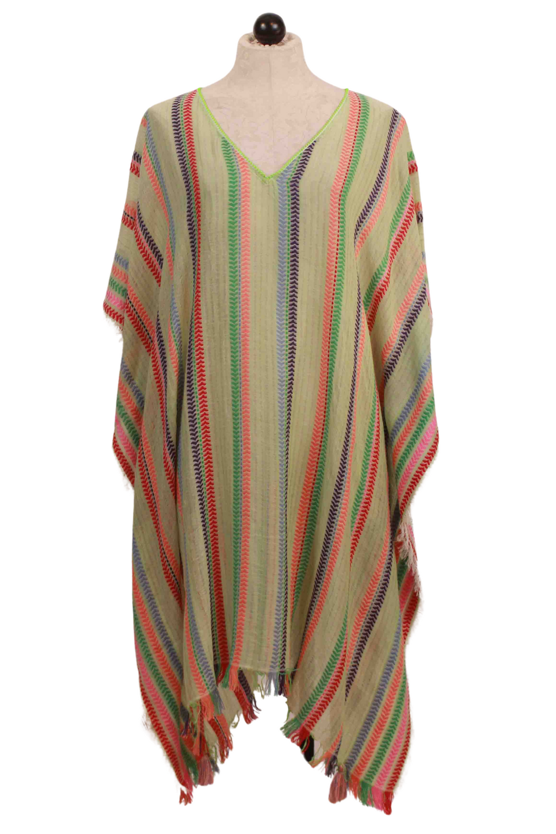 Green Multi Kytnos Kaftan by Valerie Khalfon