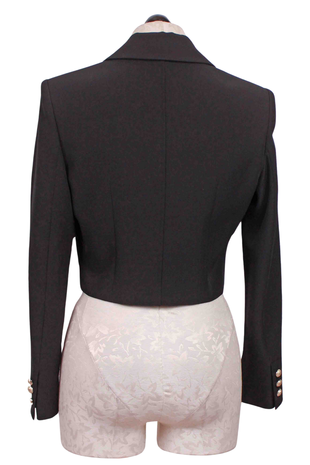 back view of Black Karl Crepe Blazer by Generation Love