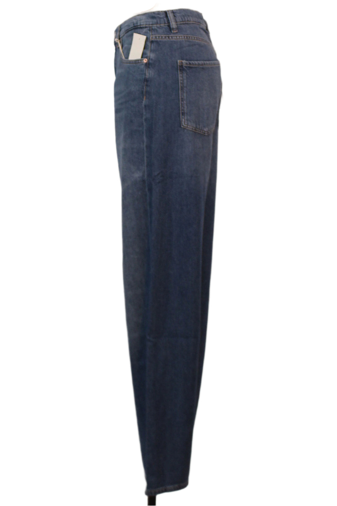 side view of High Rise Lapis (Aura) Karmine Refined Wide Leg by DL1961