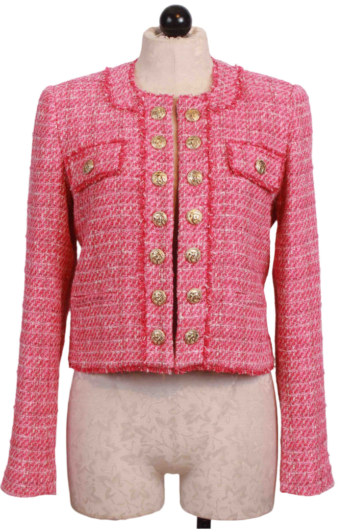 Karson Tweed Blazer by Generation Love in Hot Pink