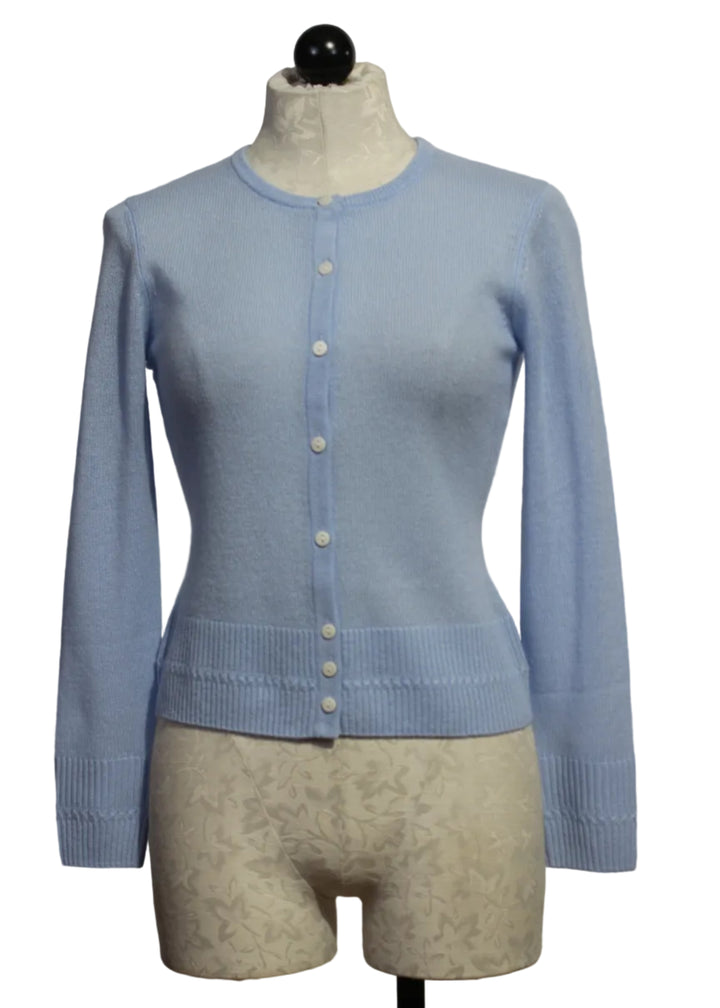 Blue Aura Kinsley Classic Cardigan by Alashan Cashmere