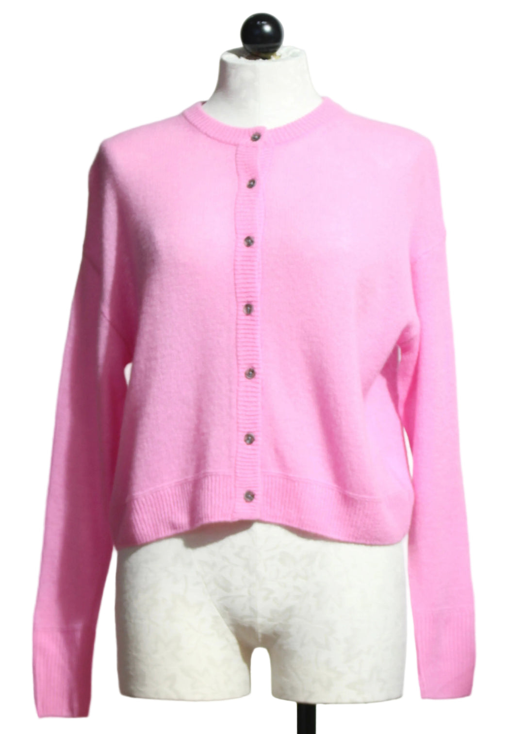 Glam Pink Cashmere Natasha Drop Shoulder Cardigan by Alashan Cashmere 