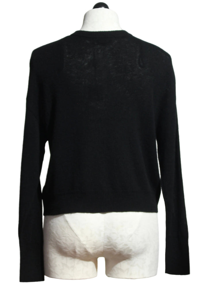 Back view of Ebony Cashmere Natasha Drop Shoulder Cardigan by Alashan Cashmere 