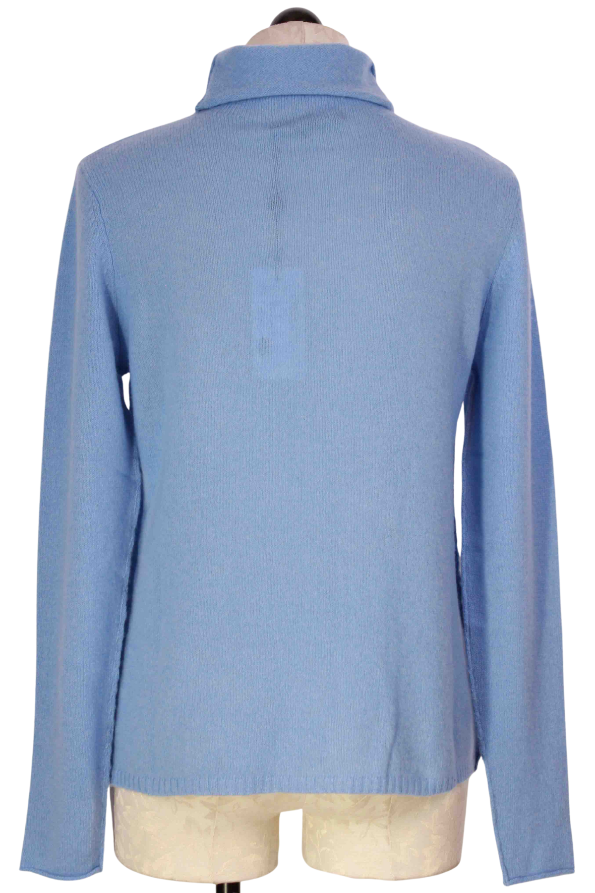 back view of Chapel Hill Blue Harper Lightweight Sweater by Alashan Cashmere