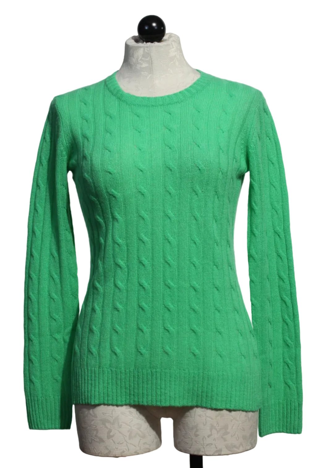 Kelly colored Breezy Cable Pullover by Alashan Cashmere