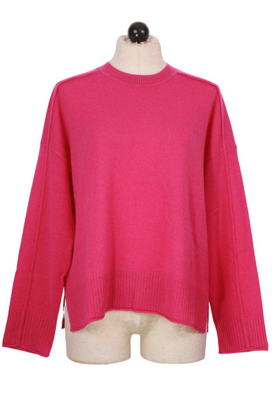 Dragon Fruit Colored Emilia Crew Neck Sweater by Alashan Cashmere 