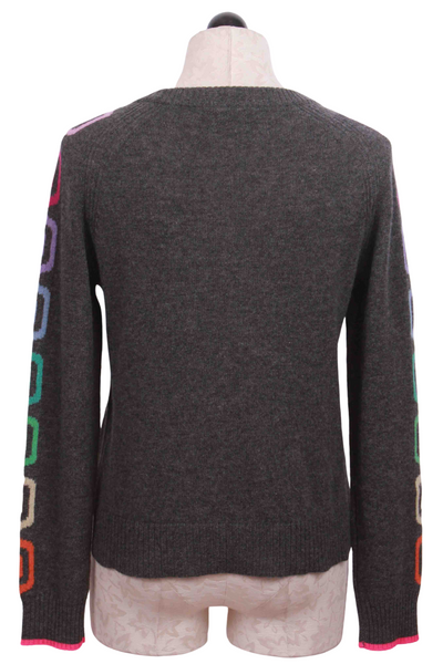 back view of Graphite Cashmere Gatsby Retro Raglan Sweater by Alashan Cashmere