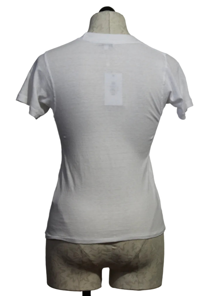 back view of white PreShrunk Amelia Vintage SS Tee by Asher