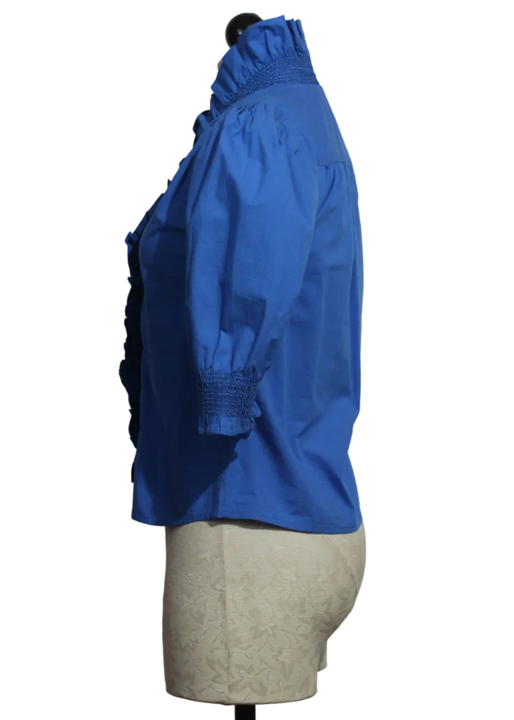 side view of Palace Blue Zuri Top Short Sleeve by Love The Label