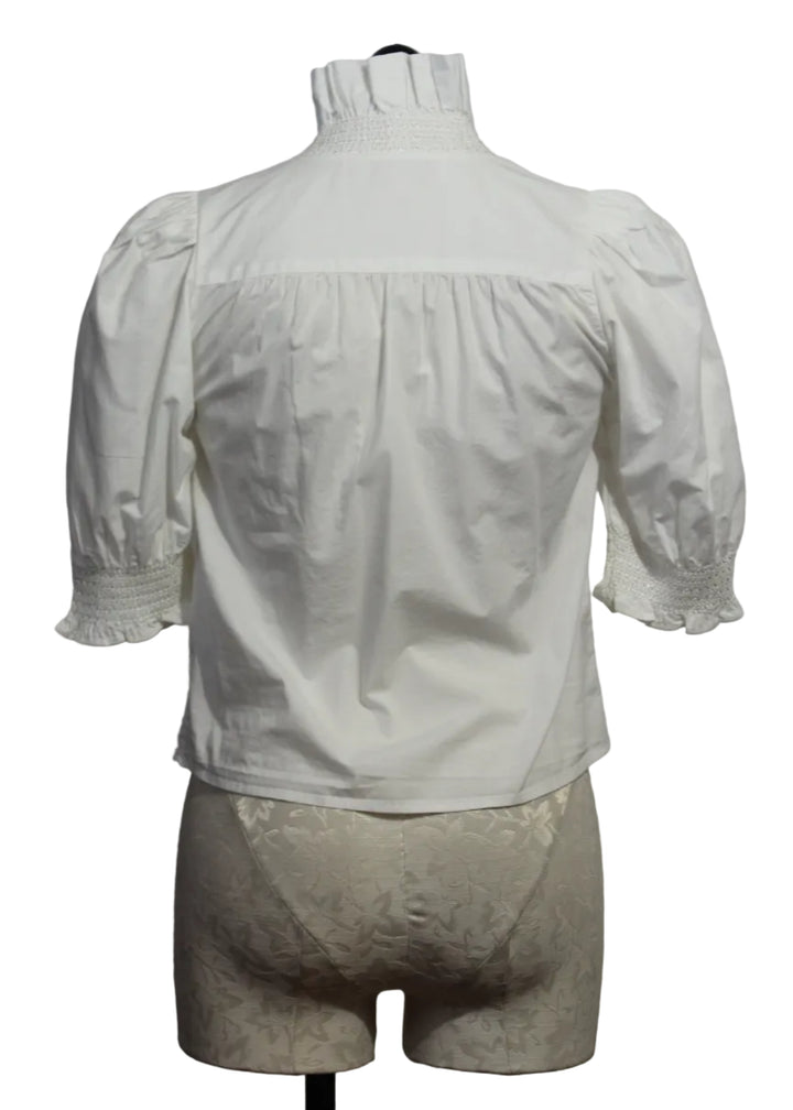 back view of White Zuri Top Short Sleeve by Love The Label 