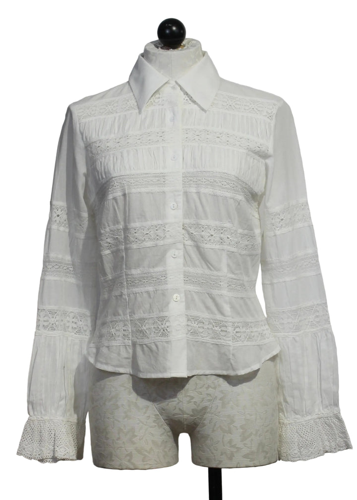 The Lacey Top by Love the Label is a white long-sleeve top