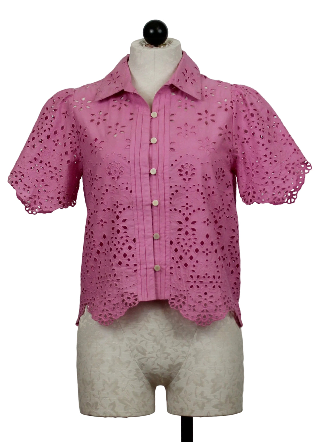 Orchid colored Eyelet Abigail Top by Love the Label