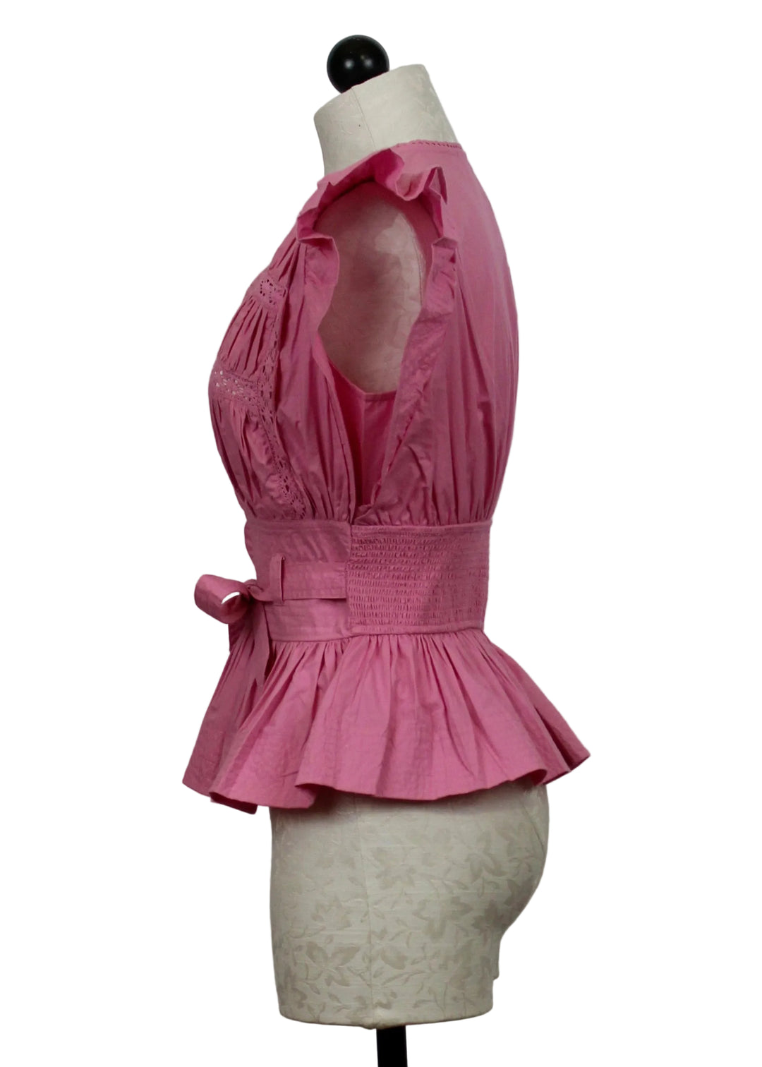 side view of Rose Bloom colored Madelyn Top by Love The Label 