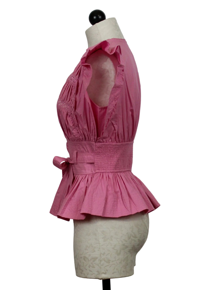 side view of Rose Bloom colored Madelyn Top by Love The Label 