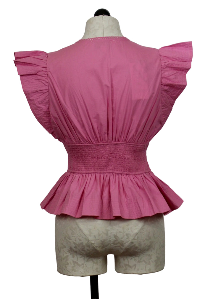 back view of Rose Bloom colored Madelyn Top by Love The Label 