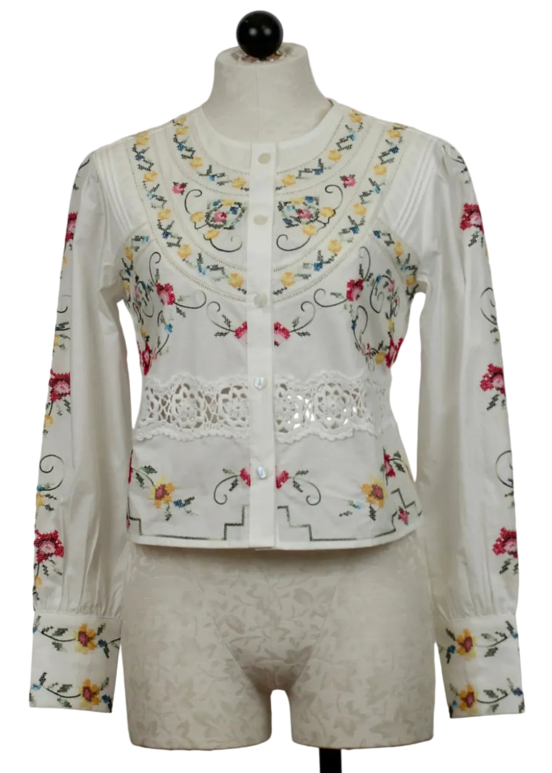 Tea Rose Embroidered Hallie Top by Love The Label 