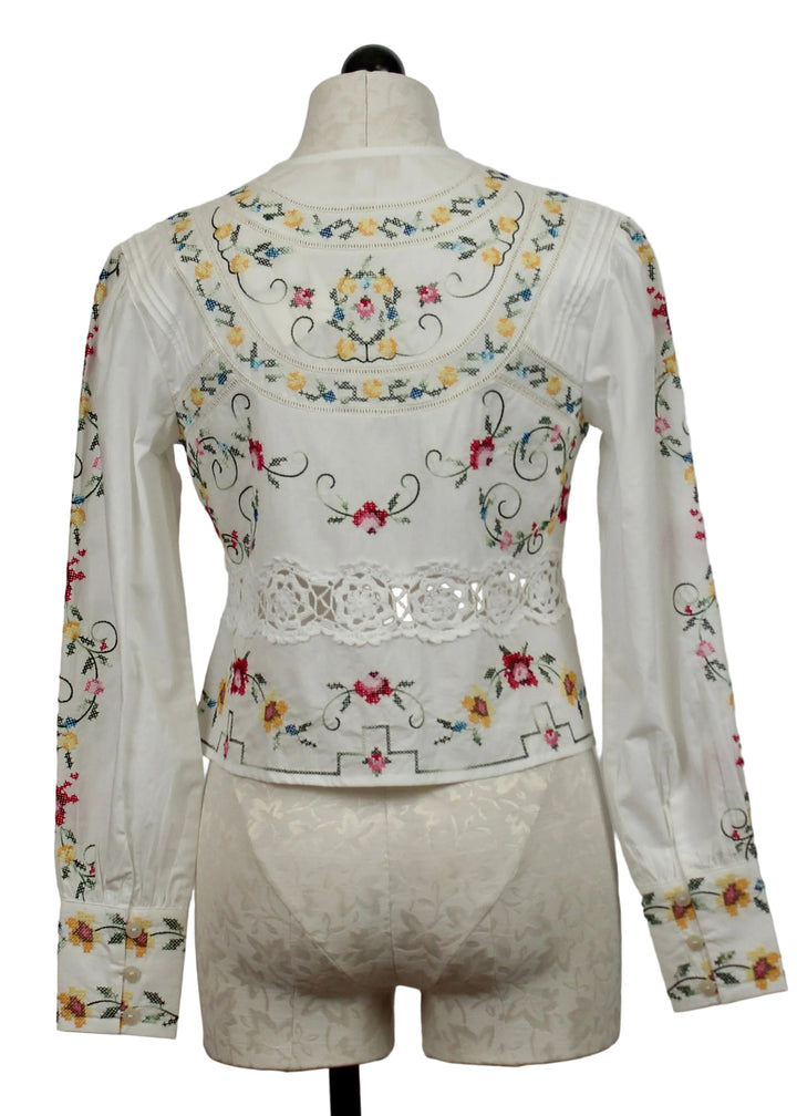 back view of Tea Rose Embroidered Hallie Top by Love The Label 
