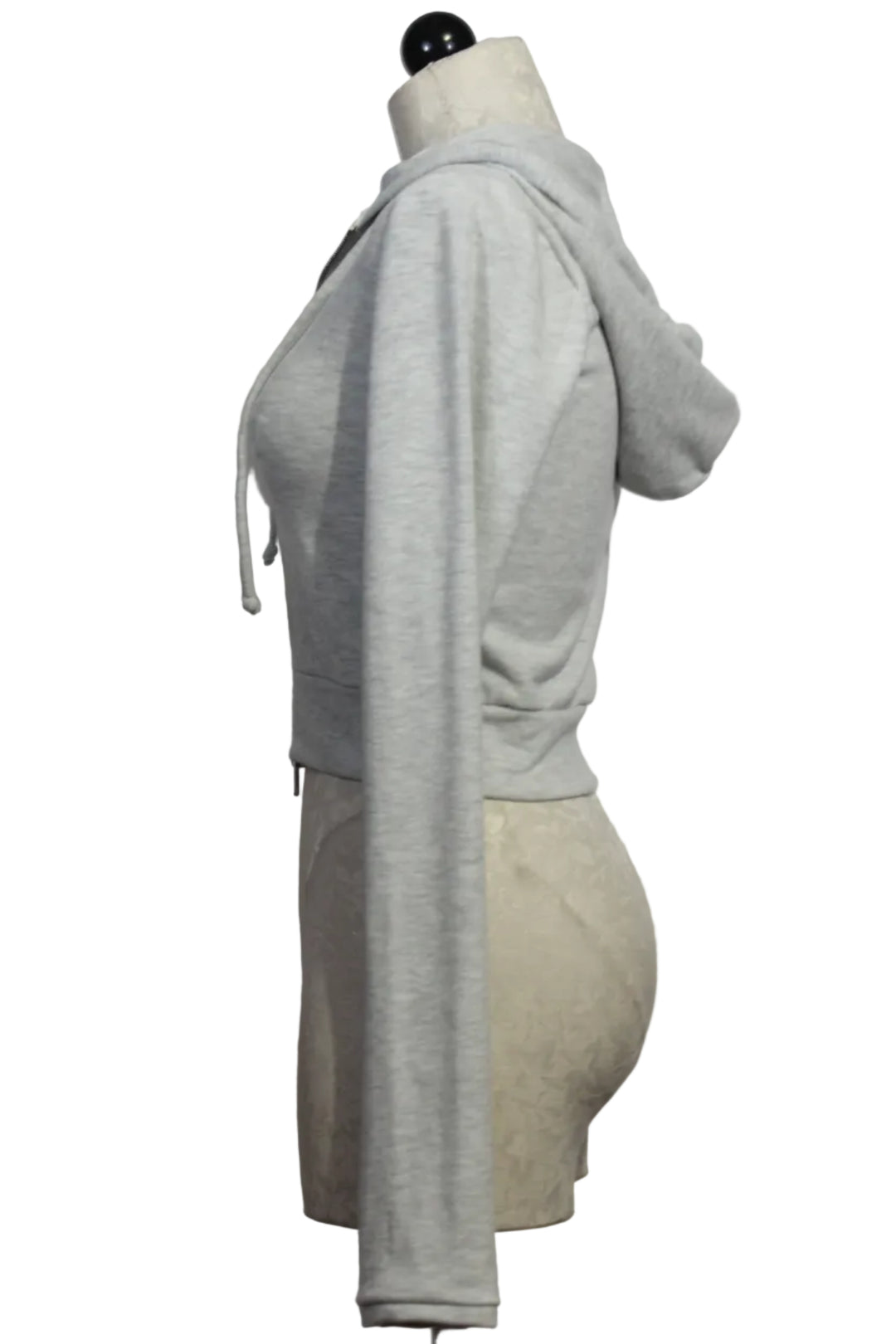 side view of Oat Heather Sadie Hoodie by Asher