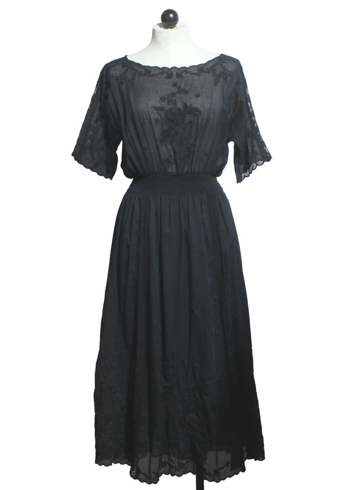 BLACK XOCHI Short Sleeve Midi Dress by Johnny Was