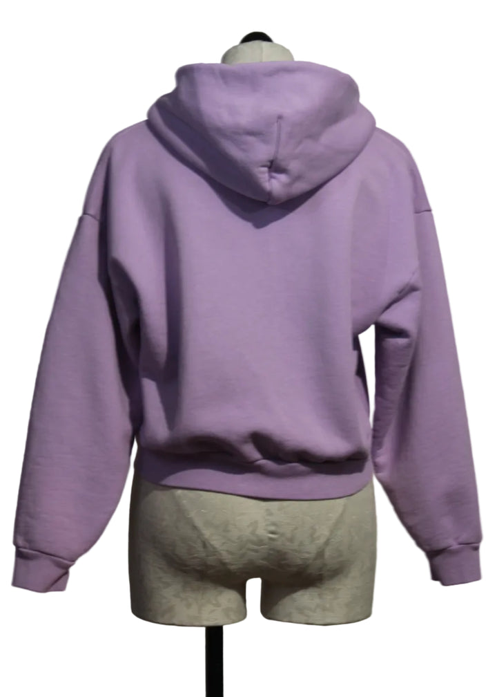 back view of Bright Orchid Rosie Zip Hoodie by Asher