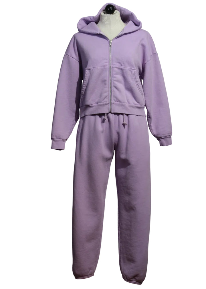 Bright Orchid Rosie Zip Hoodie by Asher paired with matching Bright Orchid Sebi Sweatpants by Asher