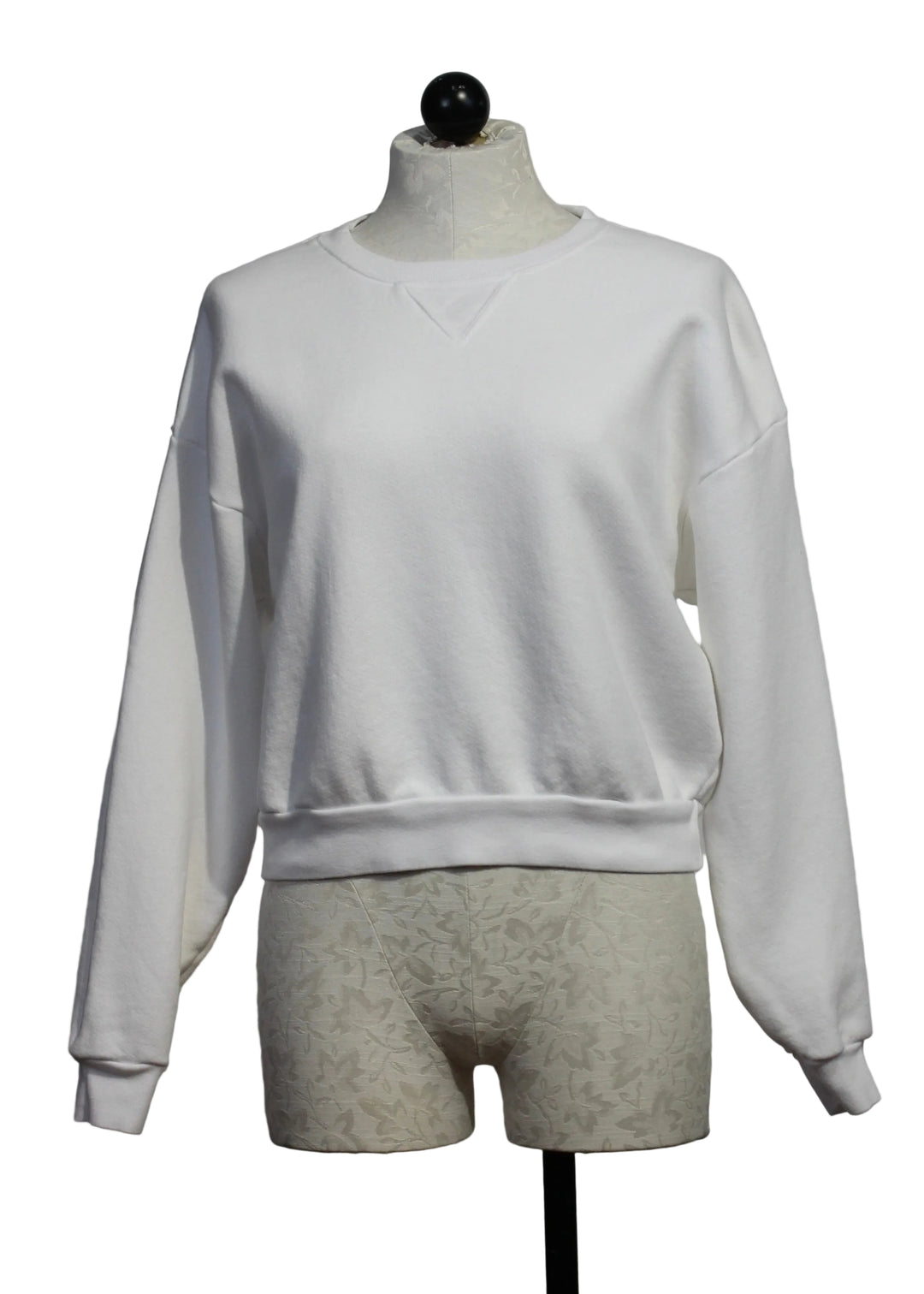 White Cameron Long Sleeve Pullover by Asher