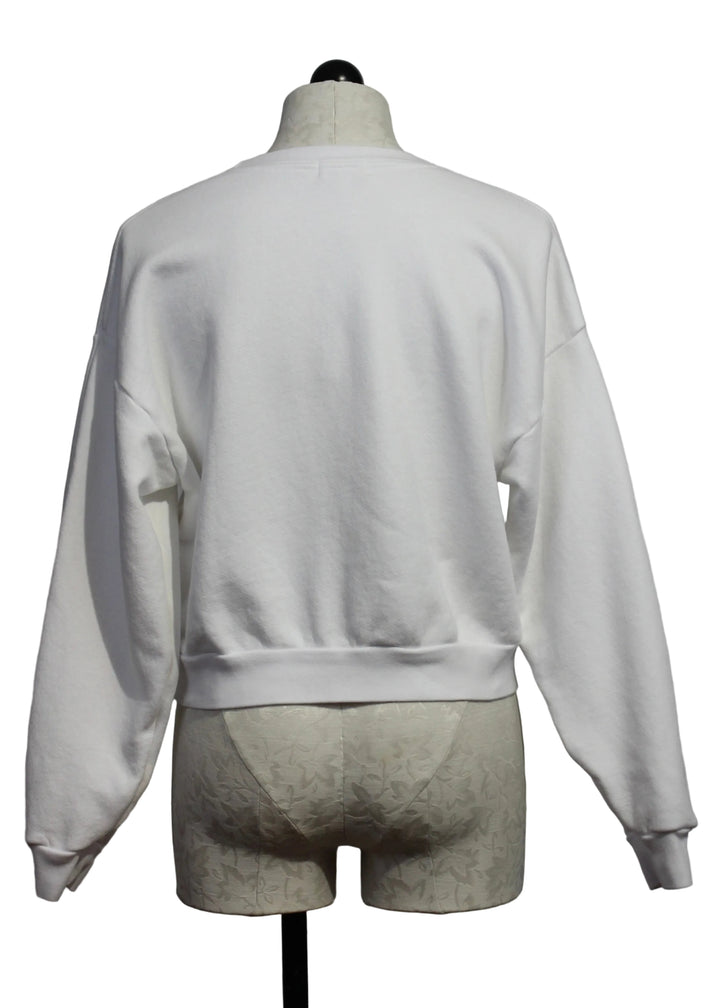 back view of White Cameron Long Sleeve Pullover by Asher