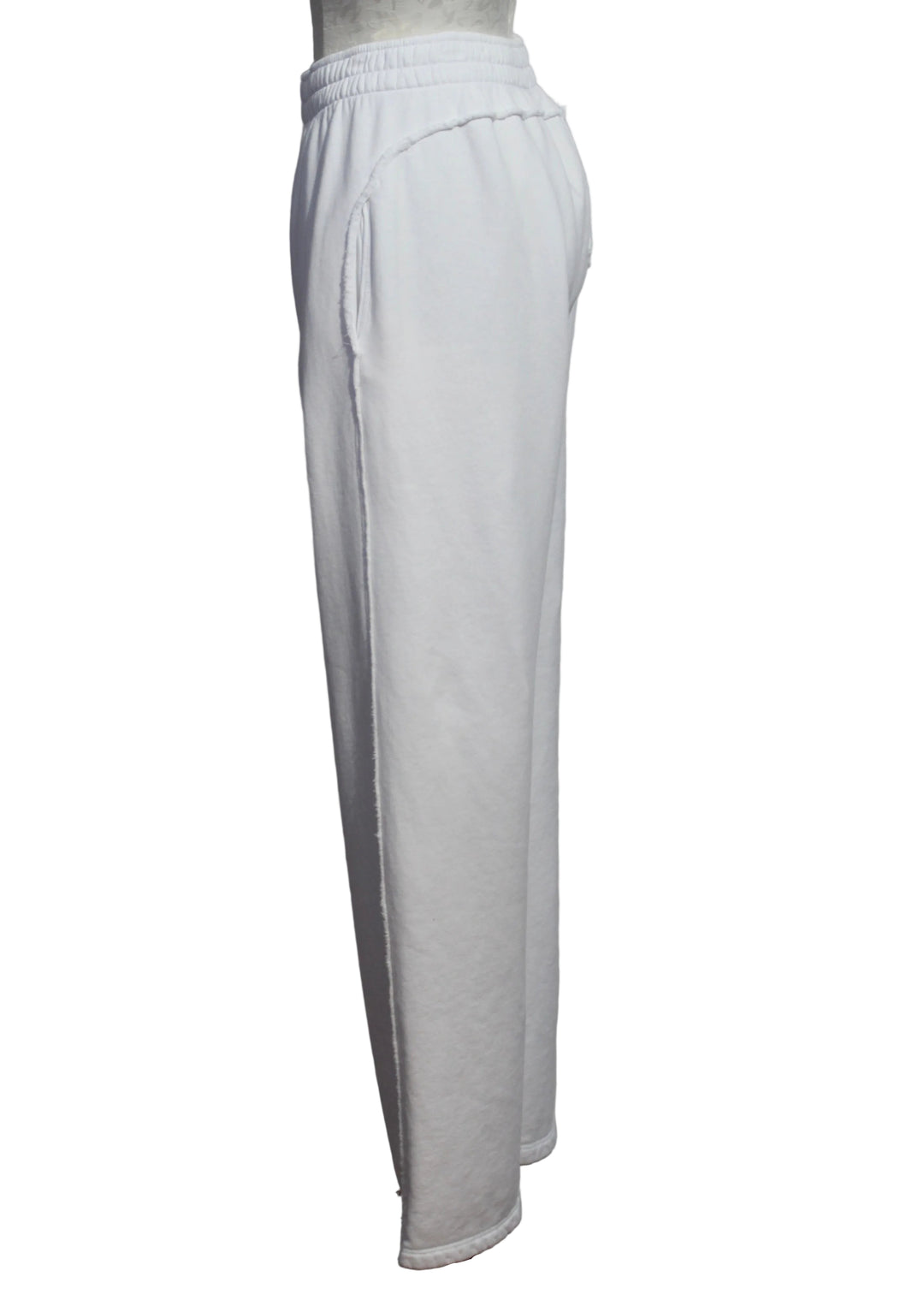 side view of the White Siena Sweatpant by Asher
