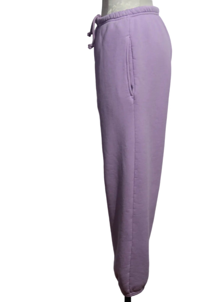 side view of Bright Orchid Sebi Sweatpants by Asher
