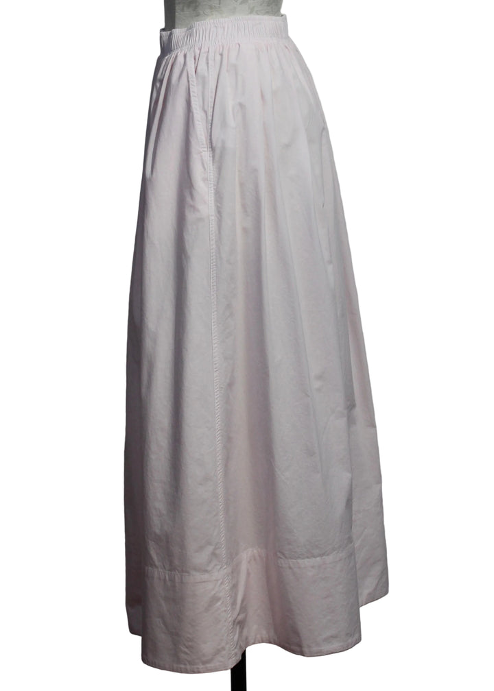 side view of the Kate Poplin Skirt by Asher in Salsa Rosa