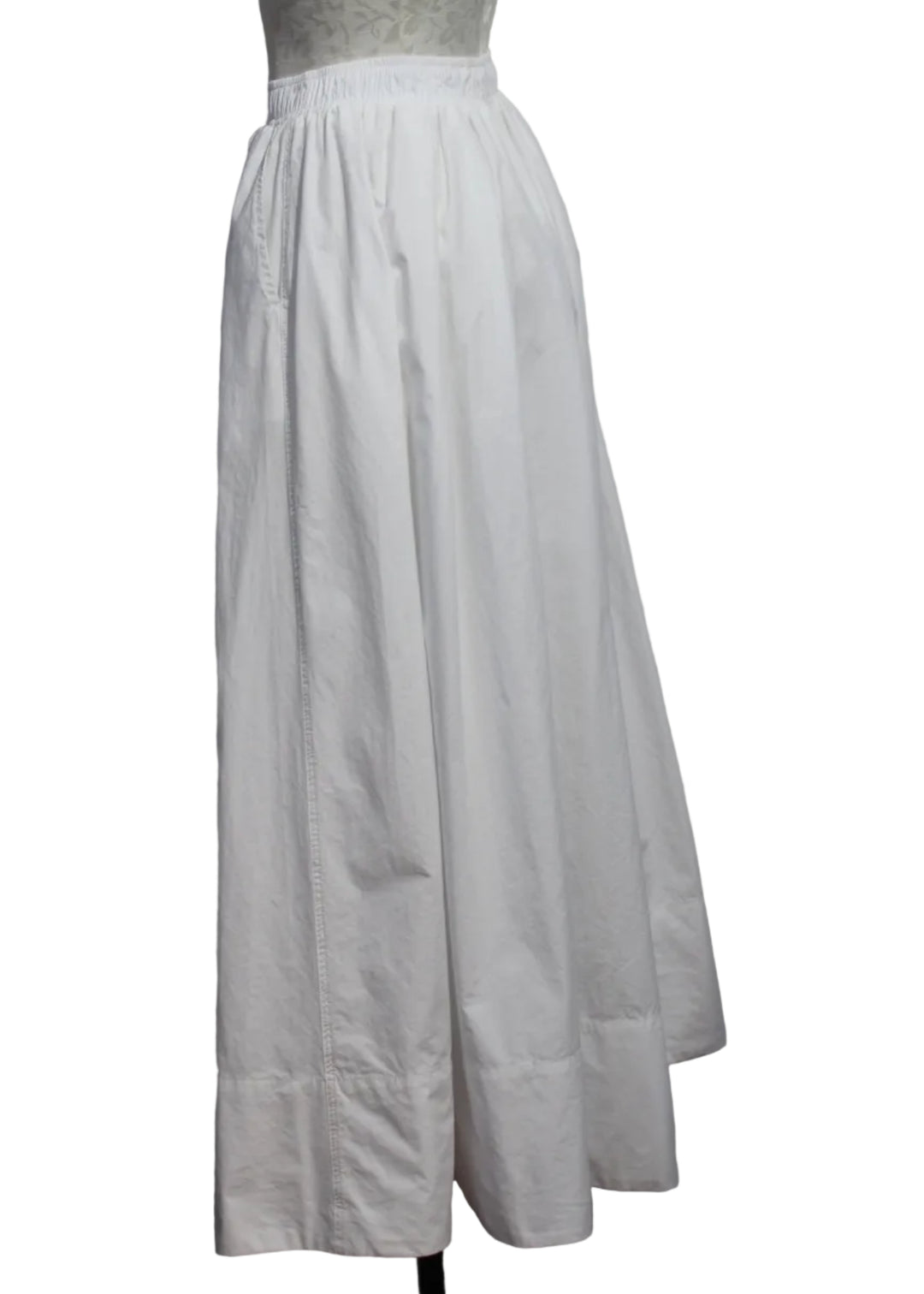 side view of the White Kate Poplin Skirt by Asher