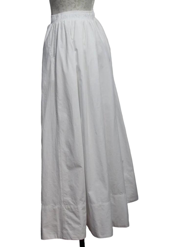 side view of the White Kate Poplin Skirt by Asher